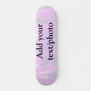 Enkel pastel glitter färgstark lägger till textfot mini skateboard bräda 18,5 cm