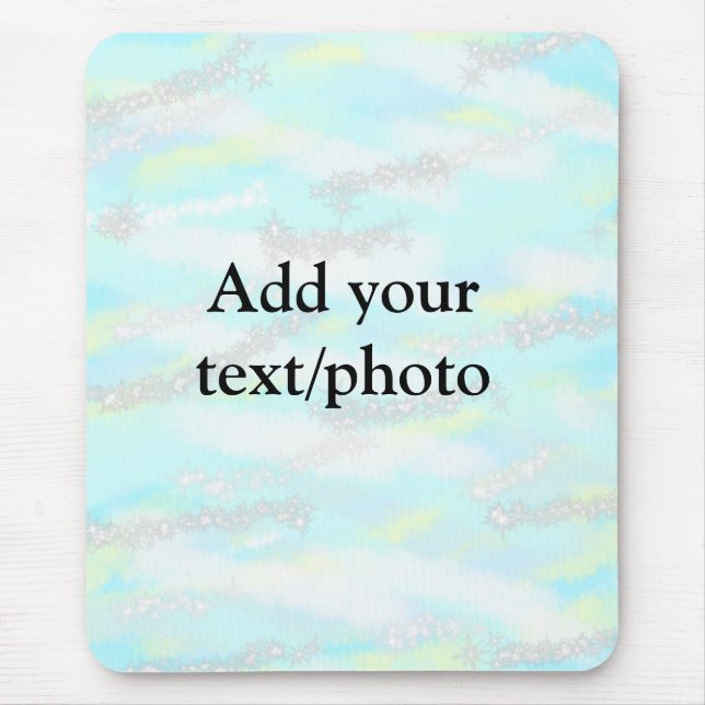 Enkel pastel glitter färgstark lägger till textfot musmatta (Framsidan)