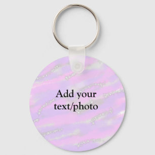 Enkel pastel glitter färgstark lägger till textfot nyckelring