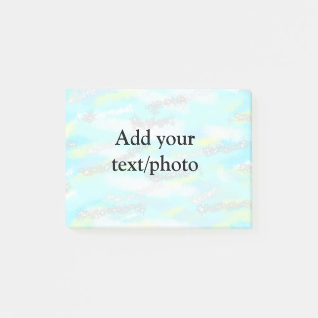 Enkel pastel glitter färgstark lägger till textfot post-it block (Framsida)