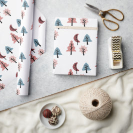 Enkel Pastel Julgran Mönster Helgdag Presentpapper