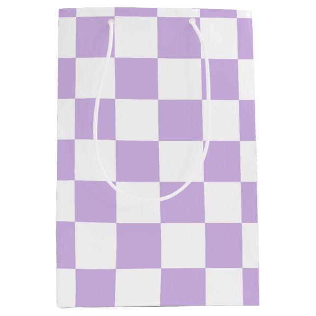 Enkel Pastel Lila Lilac & White Checkered (Framsidan)