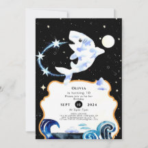 Enkel pastel Magic Shark Birthday