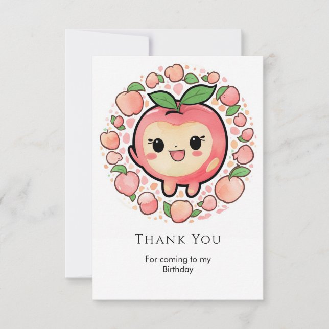 Enkel pastel Peach Birthday Tack Kort (Framsida)