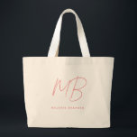 Enkel Pastel Rosa-minimalistisk två Monogram Namn Jumbo Tygkasse<br><div class="desc">Enkel Pastel Rosa Minimalist Two Monogram Namn till påsen perfekt som en gåva till flickvänner,  medarbetare,  chefer,  konsulter,  professioneller,  affärsmän eller mutor.</div>