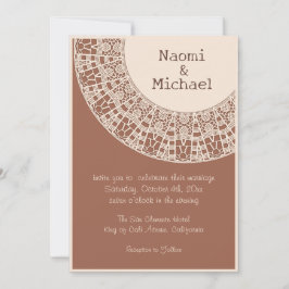 Enkel Pastel Terracotta med Snöre Bröllop Inbjudningar