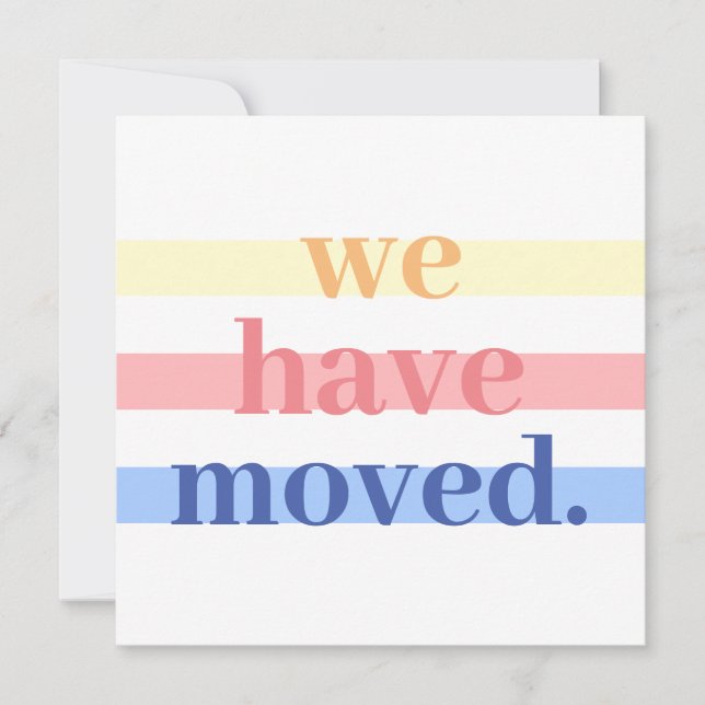 Enkel pastel vi har Flyttat Meddelande (Framsida)