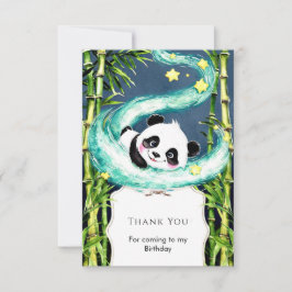 Enkel Pastell Magisk Panda Födelsedag Tack Kort