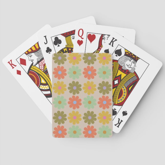 Enkel Pastell Vintage Blommönster Casinokort (Baksidan)
