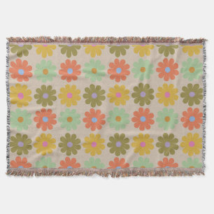 Enkel Pastell Vintage Blommönster Filt