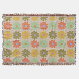 Enkel Pastell Vintage Blommönster Filt