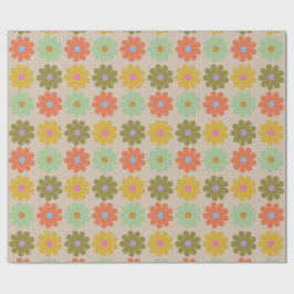 Enkel Pastell Vintage Blommönster Presentpapper