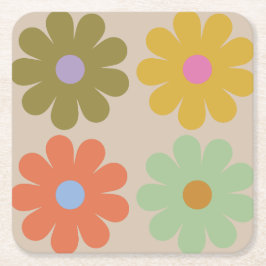 Enkel Pastell Vintage Blommönster Underlägg Papper Kvadrat