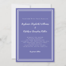 Enkel Periwinkle Blue & White Bröllop-minimalist