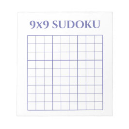 Enkel Periwinkle och vit 9x9 Sudoku-mall Anteckningsblock