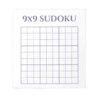 Enkel Periwinkle och vit 9x9 Sudoku-mall Anteckningsblock