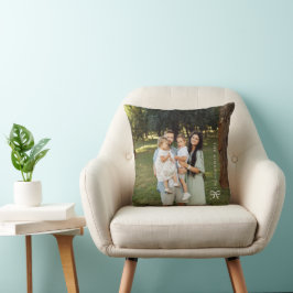 Enkel personlig familjefoto med båge kudde
