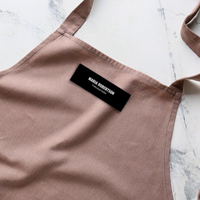 Enkel Personlig för befattning för medarbetare Namnbricka (Simple black and white employee name badge)