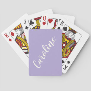 Enkel Personlig för Lavender Calligraphy-Trendig Casinokort