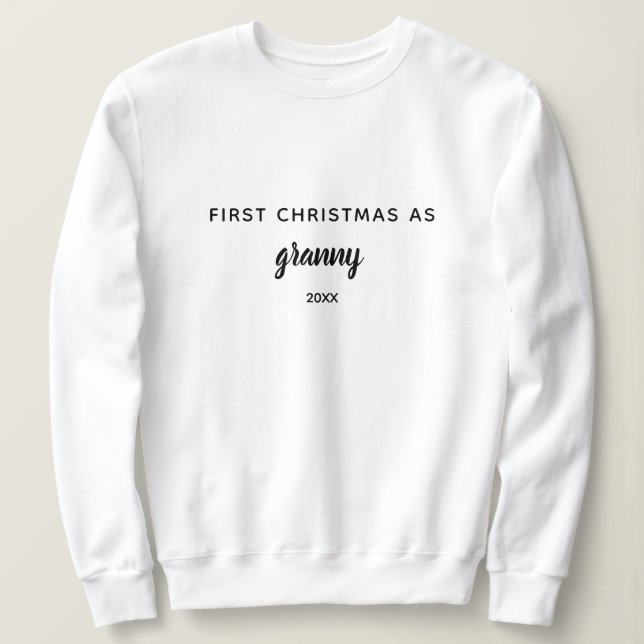 Enkel Personlig första jul som mormor T Shirt (Design framsida)