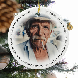 Enkel Personlig Foto Minnes Jul Julgransprydnad Keramik