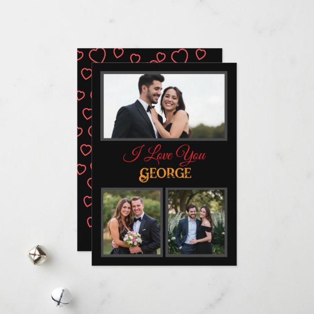 Enkel Personlig Foto Valentines day Julkort (Fram/Back In Situ)