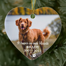 Enkel Personlig Fotosympati Pet Memorial Julgransprydnad Keramik