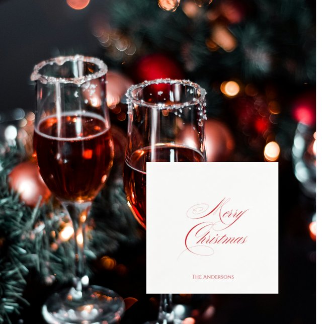 Enkel Personlig God Jul Cocktail Pappersservett (Skapare uppladdad)