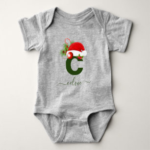 Enkel Personlig i Anpassningsbarna Monogram jul T Shirt