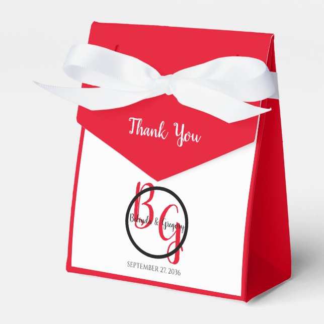 Enkel Personlig Initialer Bröllop Presentaskar (Framsidan Sidan)
