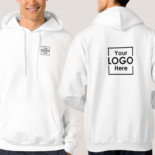 Enkel Personlig - Logotyp, framsida Hoodie (Simple Personalized Business Logo Front Back Hoodie)