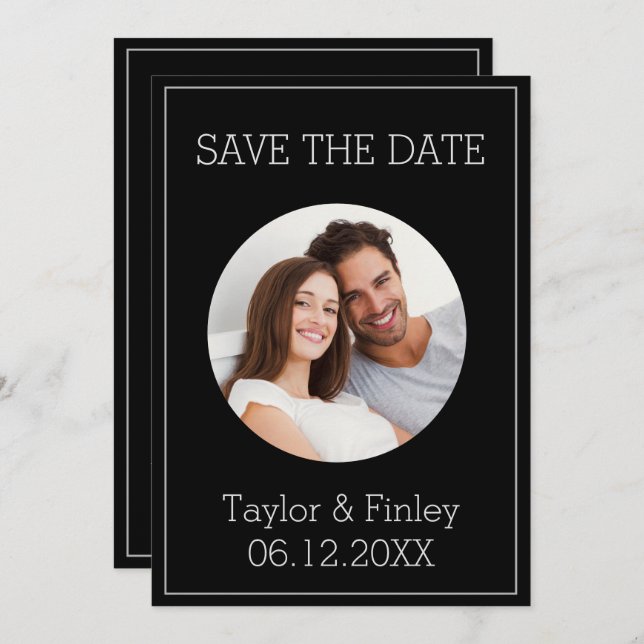 Enkel Personlig med minimal Elegant Foto Bröllop Inbjudningar (Fram/baksida)