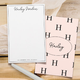 Enkel Personlig, monogram-mall Brevpapper