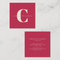 Enkel Personlig Monogram Namn Rosa Red Modern