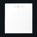 Enkel Personlig Monogram och Namn i Gult Anteckningsblock<br><div class="desc">Enkel Personlig i Monogram och Namn i Anteckningsblock i Gult</div>