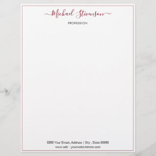 Enkel Personlig Namn Info Adress Letterhead Brevhuvud