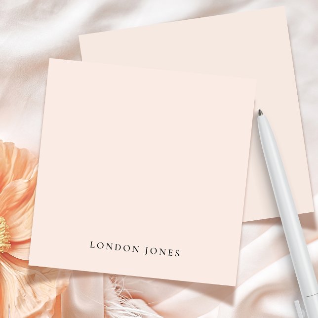Enkel Personlig Namn Stationery  Rosa Anteckningskort (Skapare uppladdad)