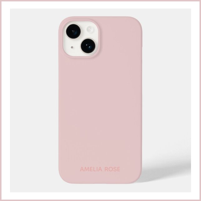 Enkel personlig Quartz Rosa på Rosa iPhone 14 (Skapare uppladdad)