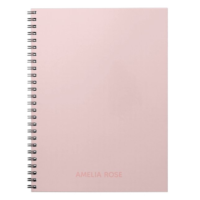Enkel personlig rosa kvarts på rosa anteckningsbok (Framsidan)