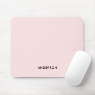 Enkel Personlig Rosa & Namn Monogram Elegant Musmatta