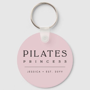 Enkel Personlig Rosa Pilates-Prinsessa Nyckelring