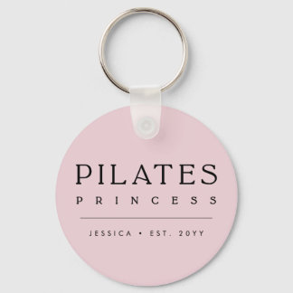 Enkel Personlig Rosa Pilates-Prinsessa Nyckelring