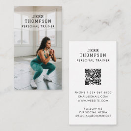 Enkel personlig träningskänslighetsfotoQR-kod Visitkort