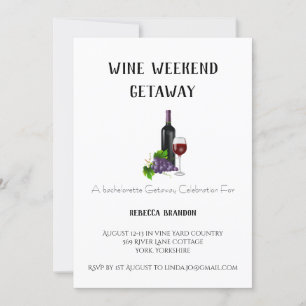Enkel Personlig Vin Helg Getaway Inbjudan