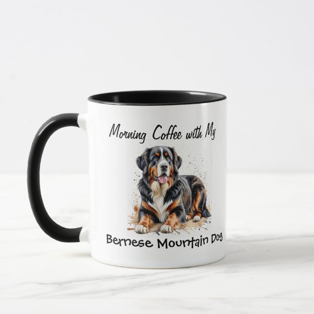 Enkel Pet Bernese Mountain Hund Personalize Mugg (Vänster)