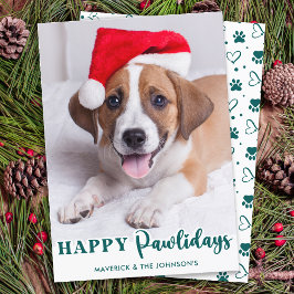 Enkel Pet Hund Personlig Photo Lycklig Pawlidays Julkort