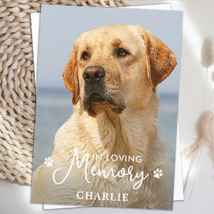 Enkel Pet Memorial Anpassningsbar Sympathy Hund Ph Tack Kort