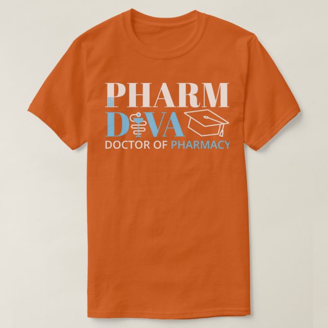 ENKEL PHARMDIVA PHARMACY LÄKARE DEGREE GRADUATIO T SHIRT (Design framsida)