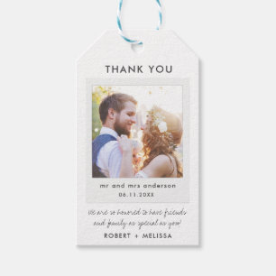Enkel Photo Bröllop Tack Favor Presentetikett