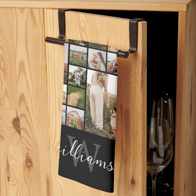 Enkel Photo Collage Anpassningsbar Färg Personlig Kökshandduk (Thirds Fold)